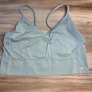 Lucky Brand sport bra top wireless green sage comfort adjustable straps bralette